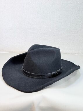 Twister Indy Black 100 Percent Wool Felt Western Cowboy Hat Size Large 7 1/4 to